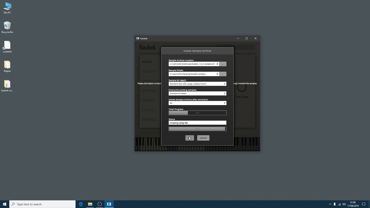 How to install a Libre Wave Sample Library on Windows