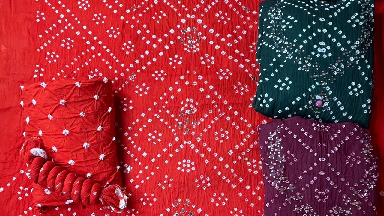 बंधेज के सूट 🎇 बंधेजके सूट🎇 एकदम पक्का बंधेज कम प्राइस के साथ