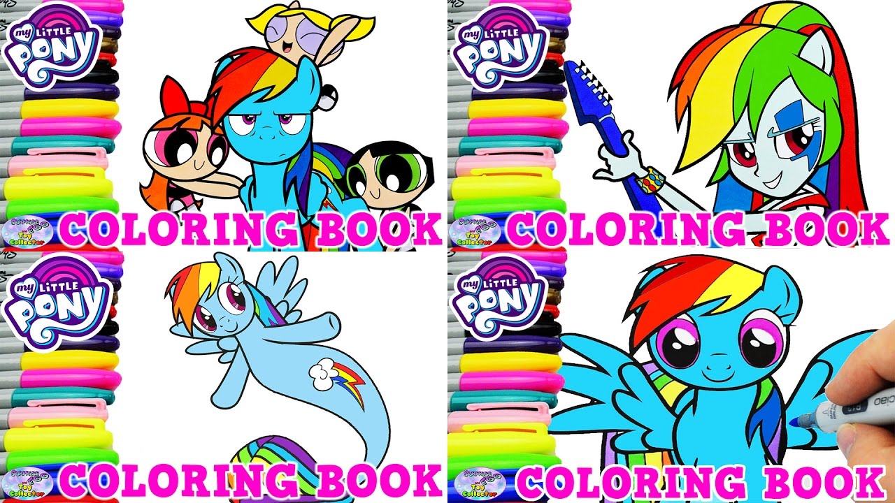 My Little Pony Coloring Book Rainbow Dash Compilation Episode Surprise Egg and Toy Collector SETC