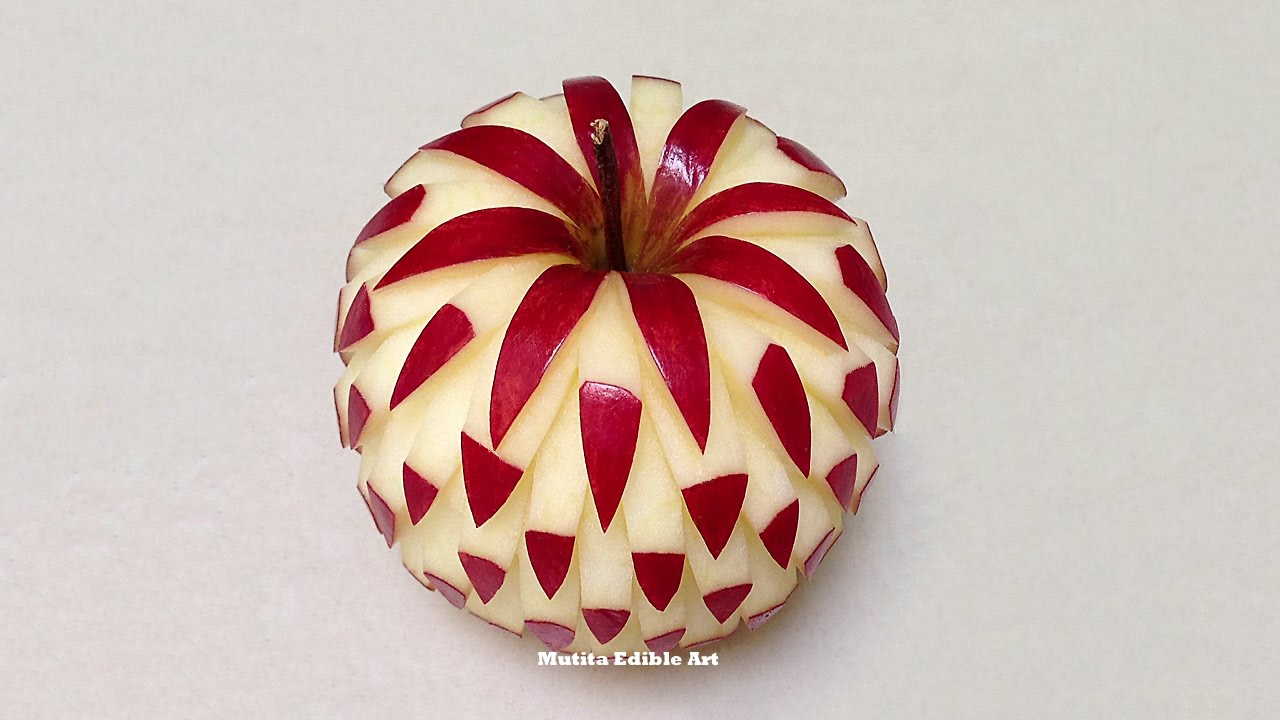Simple Apple Beautiful Design - Intermediate Lesson 2 By Mutita Art Of Fruit And Vegetable Carving