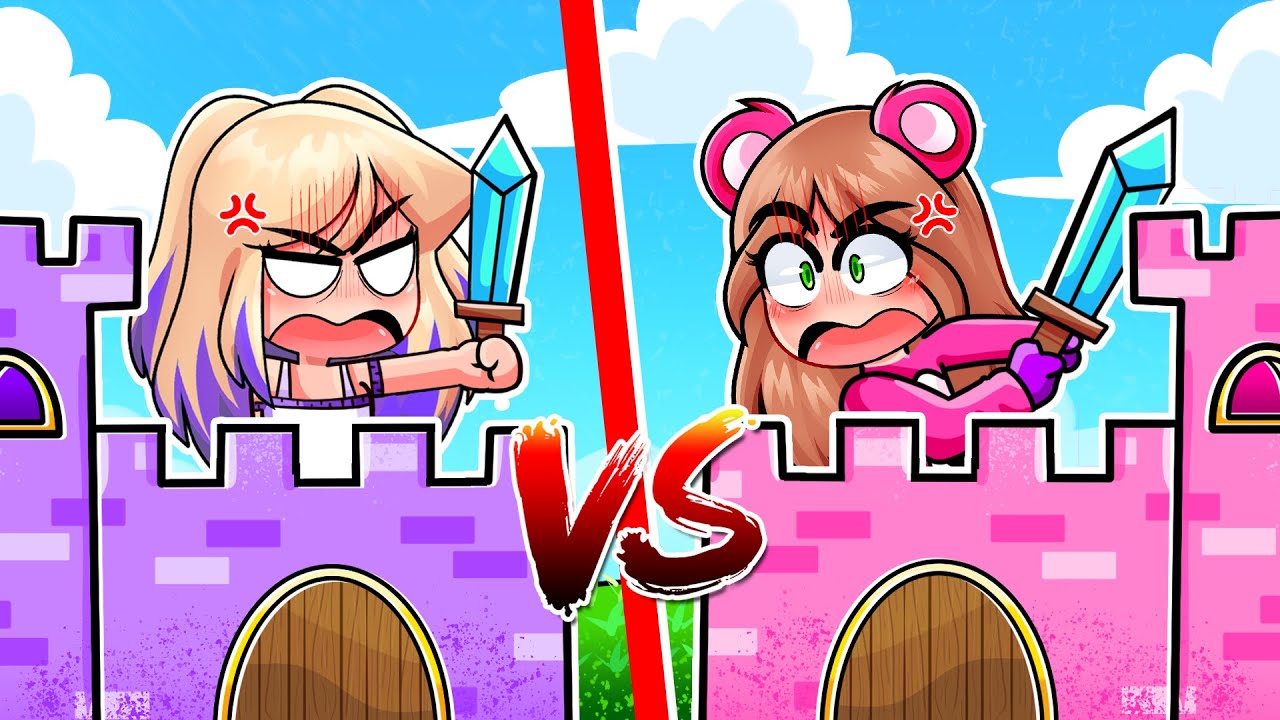 💥 LYNA VS ELA en CONSTRUCCIONES Noob VS Pro VS Hacker en Minecraft 😱 LYNELA MINECRAFT