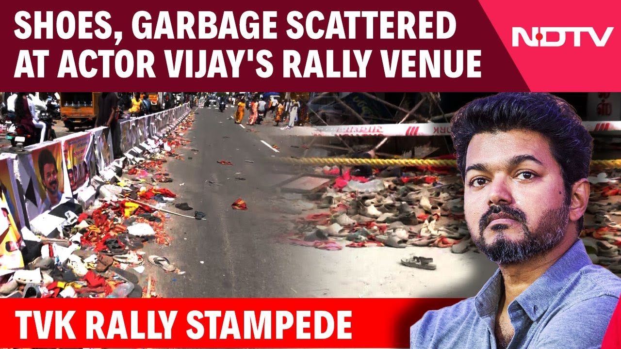 Vijay Karur Rally Stampede | The Stampede Aftermath: Shoes, Garbage Scattered At Actor Vijay's Rally