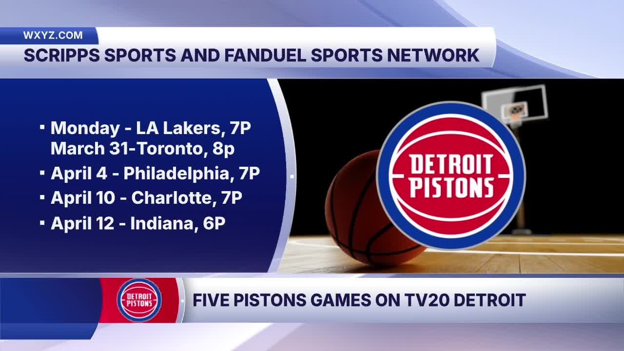 Телеканал TV20 Detroit и компания Scripps Sports будут транслировать 5 матчей команды Detroit Pis...