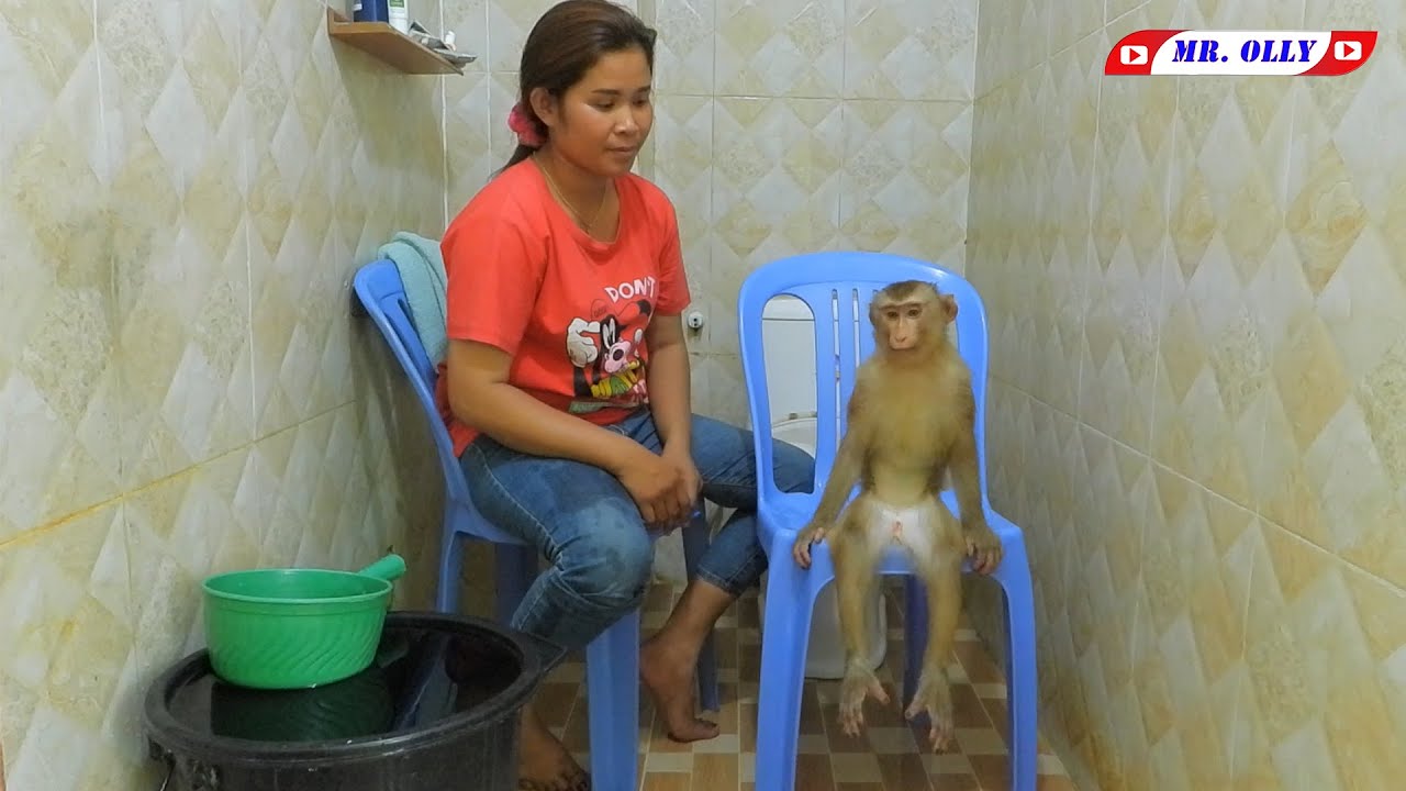 Smart Mr. KAKO Taking Bath On The Chair