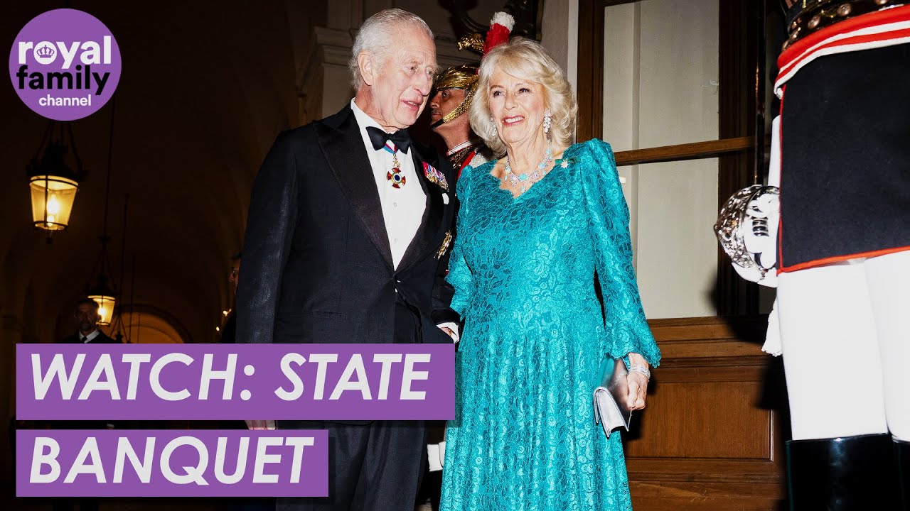WATCH: Cheerful King and Queen Attend a State Banquet at Quirinale Palace