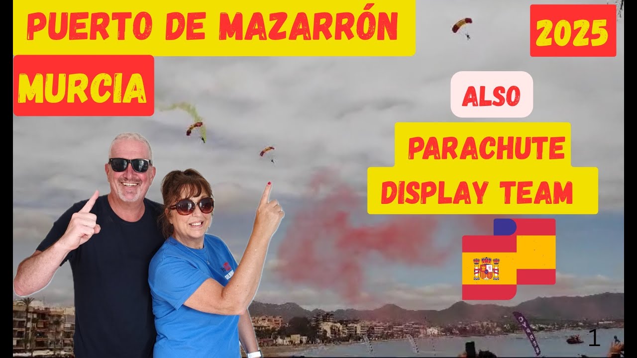 Puerto de Mazarrón, Murcia. Also PAPEA Parachute display 2025 #travel #spain #parachute #murcia
