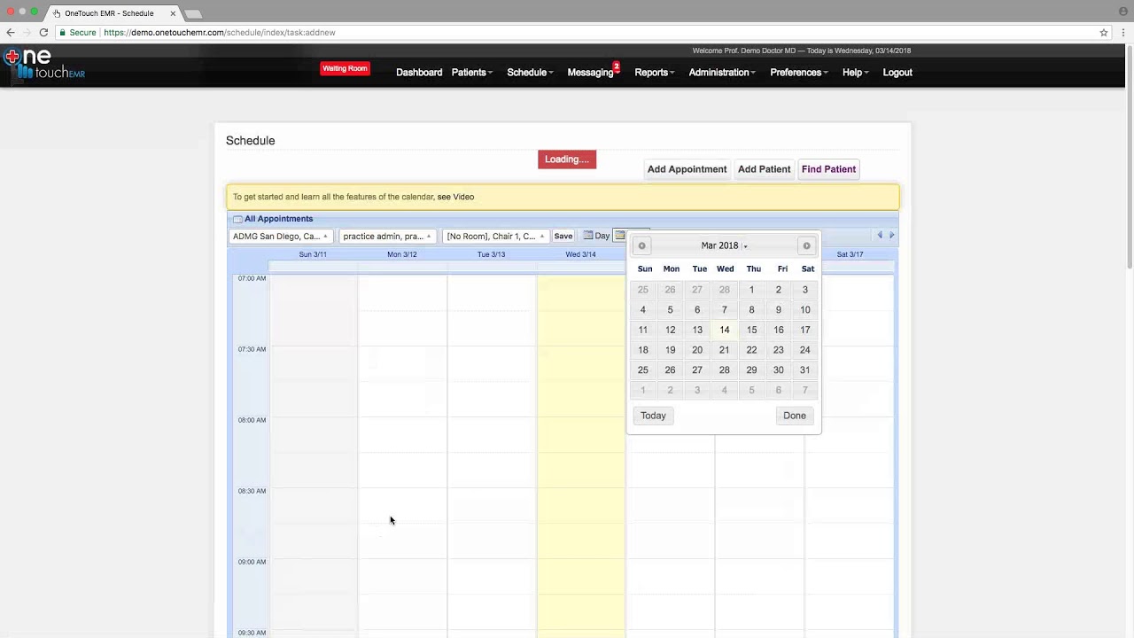 OneTouch EMR Demonstration