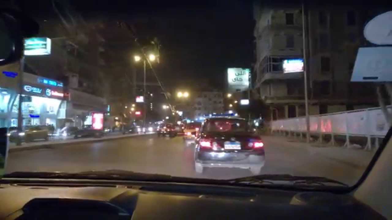 Night drive in Alexandria, Egypt