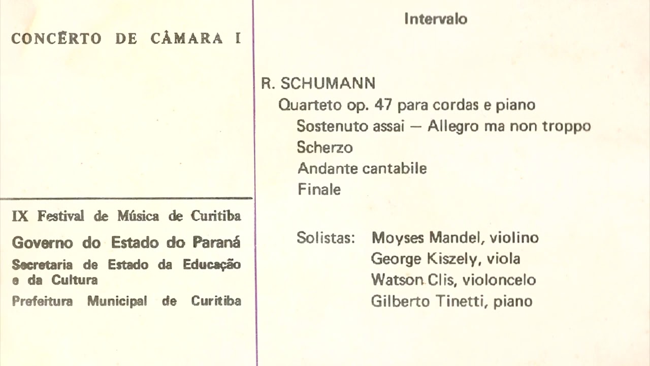 Acker #119 Tinetti, Mandel, Kiszely, Clis | Schumann - Quarteto para piano (Movs. 1, 2, 3) (1977)
