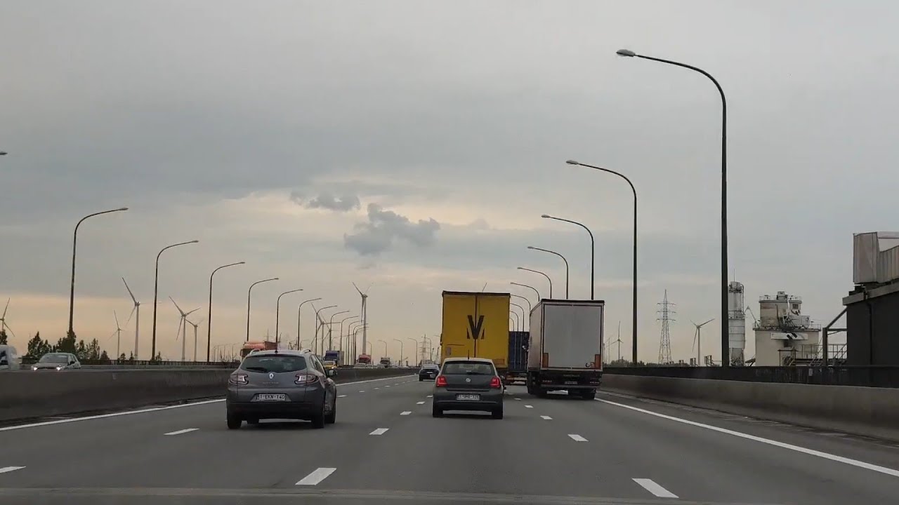 Dashcam Beelden België: Ranst》Loenhout Via A13 (B) en Ring 1, A1(B). (Viaduct van Merksem).