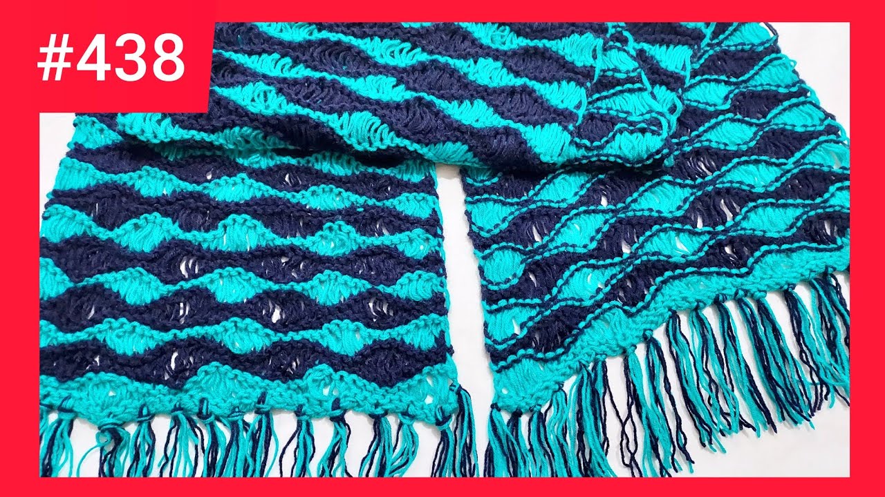 लहरिया design muffler,shawl, stole two color wave knitting pattern#trending