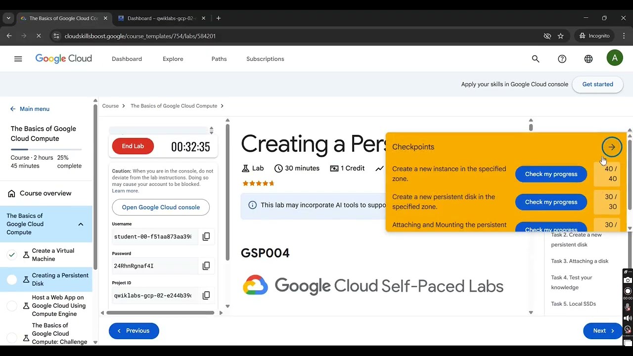 Creating a Persistent Disk [GSP004] #Lab #cloud #GSP004 #qwiklab