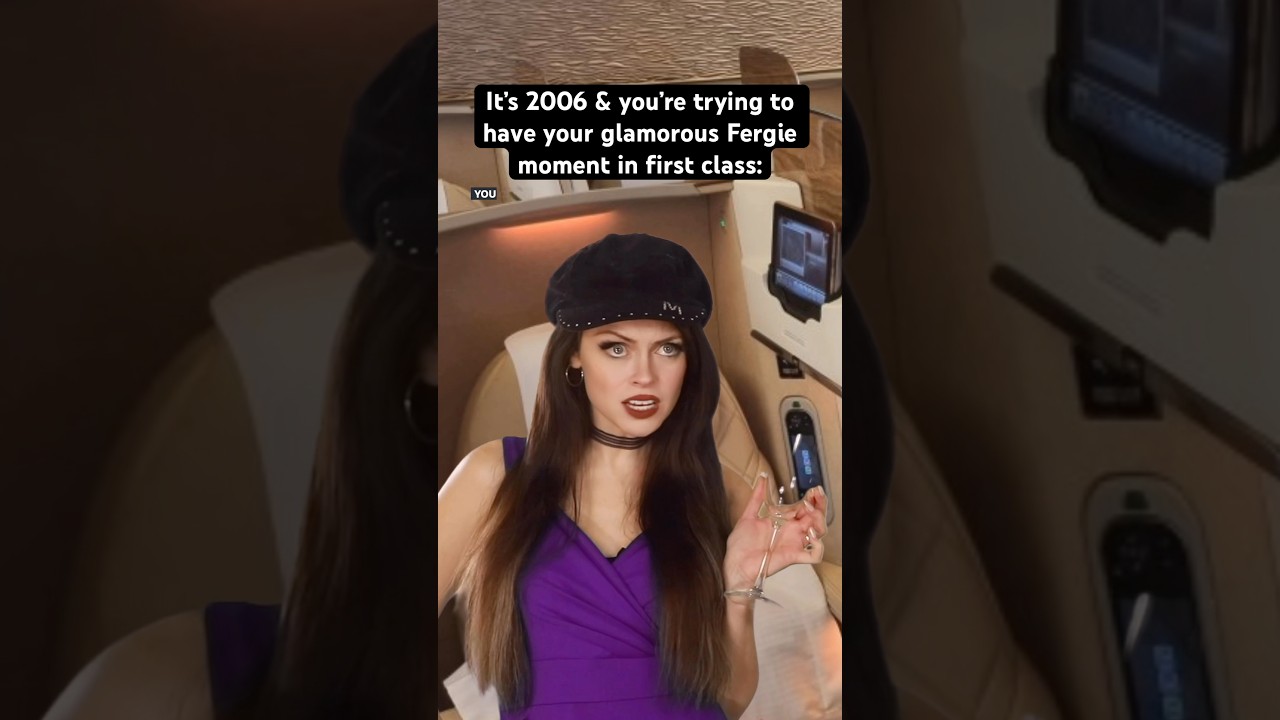 It&rsquo;s 2006 & you&rsquo;re trying to have your glamorous Fergie moment in first class. #2000s #nostalgia