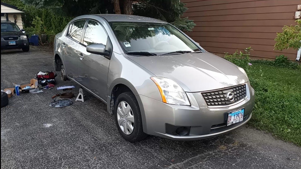 Как заменить задние барабанные тормоза, Nissan Sentra 2005/12