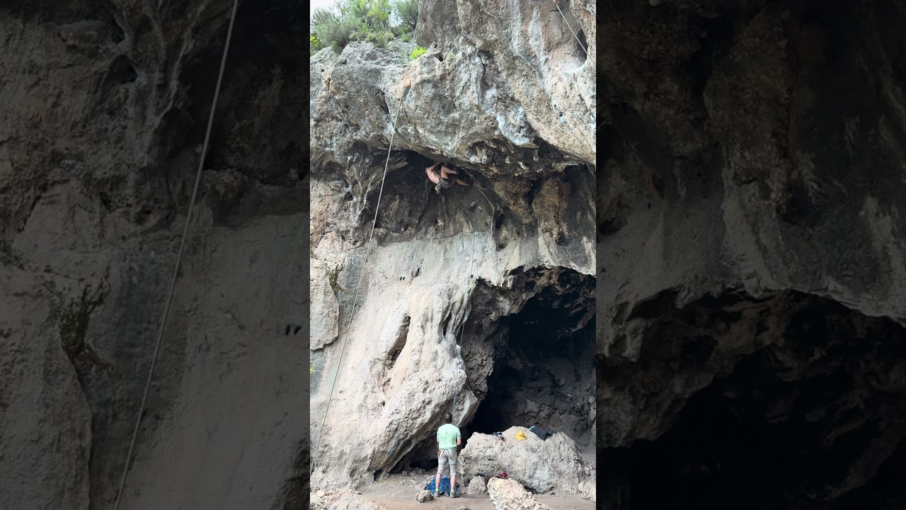 Climbing 7a route 