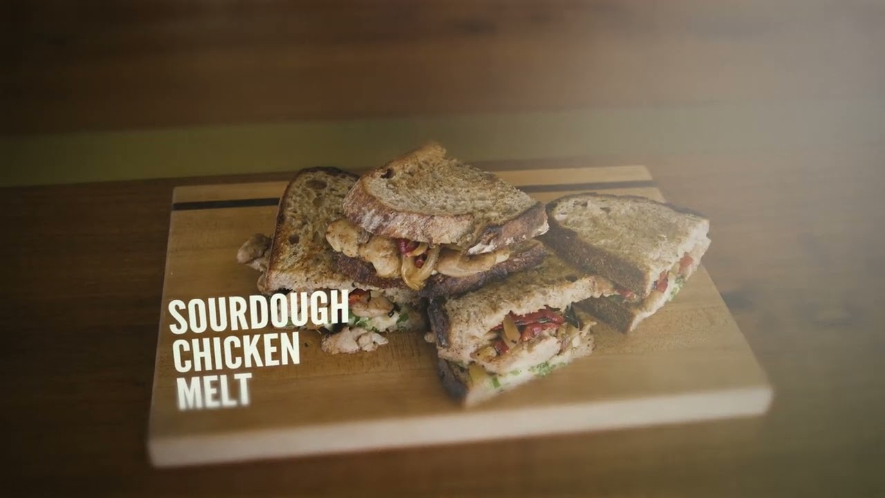 Sourdough Chicken Melt with Roasted Red Peppers & Mozzarella