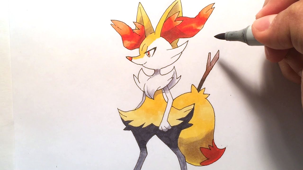 How to draw Rutena/Braixen/テールナー/Roussil [Pokemon X/Y] No #654