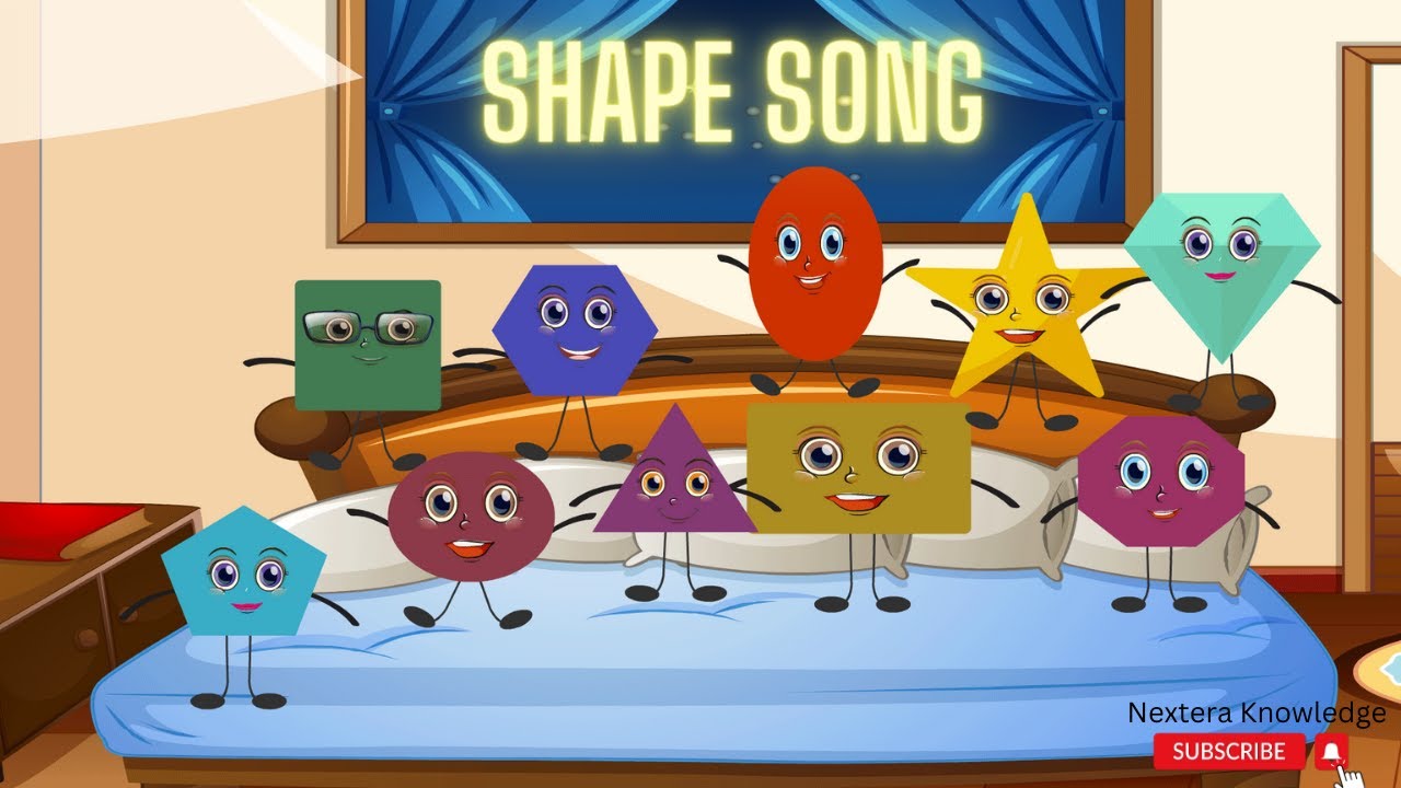 Ten Little Shapes Jumping On The Bed | Shapes Song | Nursery Rhymes Song For Kids | Baby Shapes