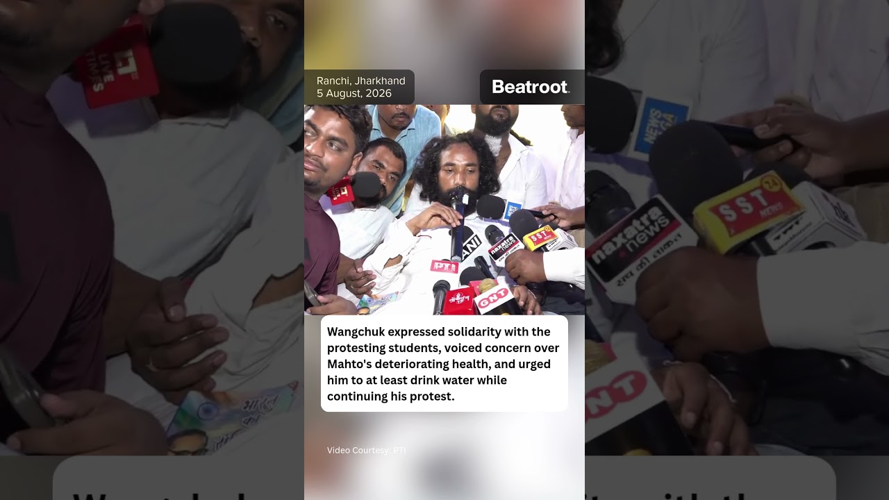 Jharkhand student leader Devendra Nath Mahto consumed water on the fourth day of his hunger strike.