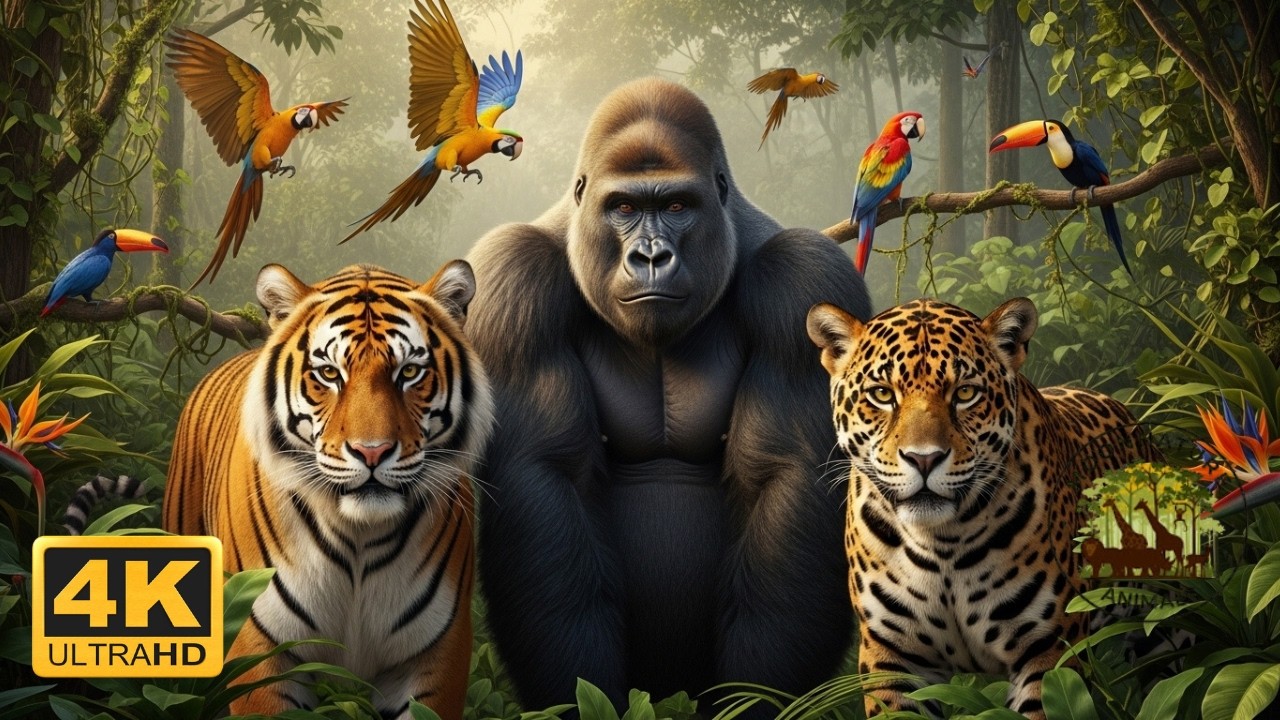 Wild Amazon in 4K 🌿 | Rare Birds, Monkeys & Relaxing Jungle Nature Sounds🌿