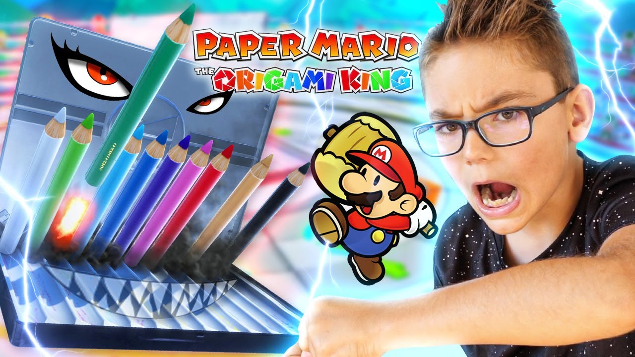 J'AFFRONTE UNE BOITE DE CRAYONS DE COULEURS GÉANTE !  Paper Mario: The Origami King