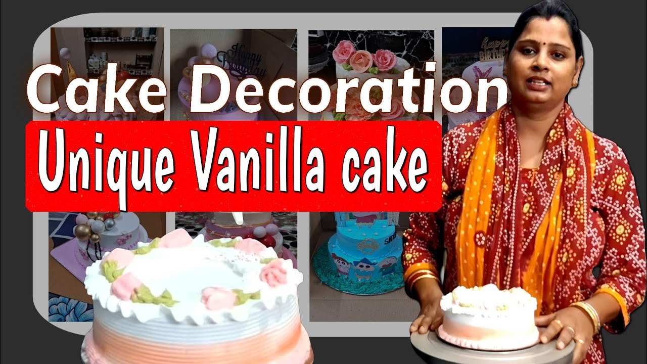 Unique Vanilla Cake Decoration | Simple & Elegant Vanilla Cake Design | Jyoti’s Bake and Cook