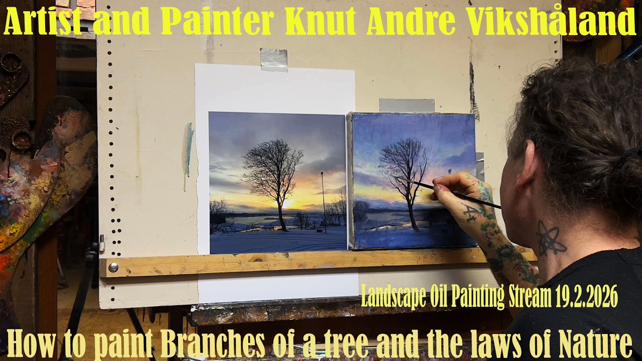 Landscape Oilpainting Stream 19.2.26 - How to paint a tree & laws of nature - Knut Andre Vikshåland