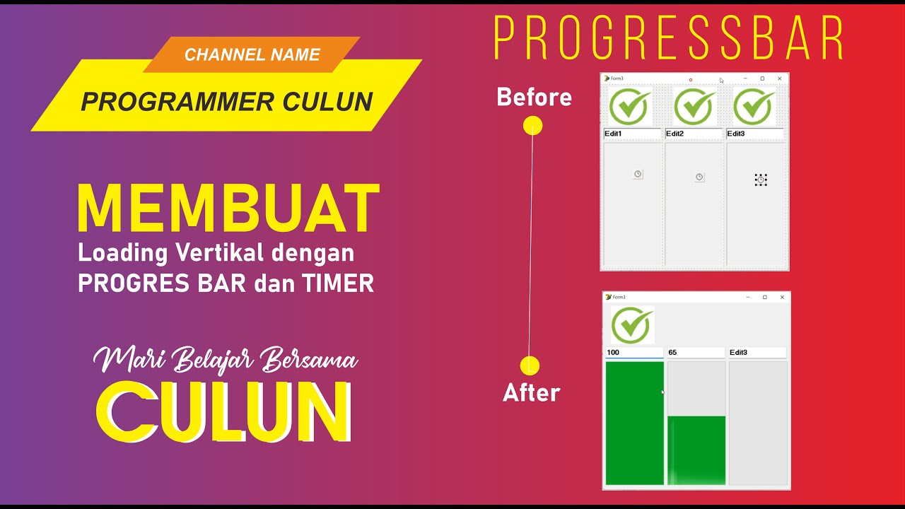 Borland Delphi 7 - Loading Vertikal dengan PROGRES BAR dan TIMER
