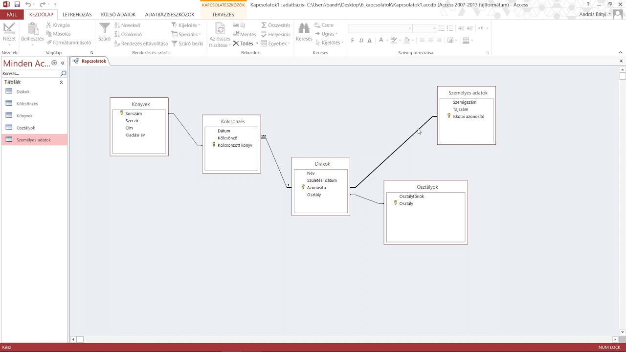 7. Microsoft Access - Kapcsolatok