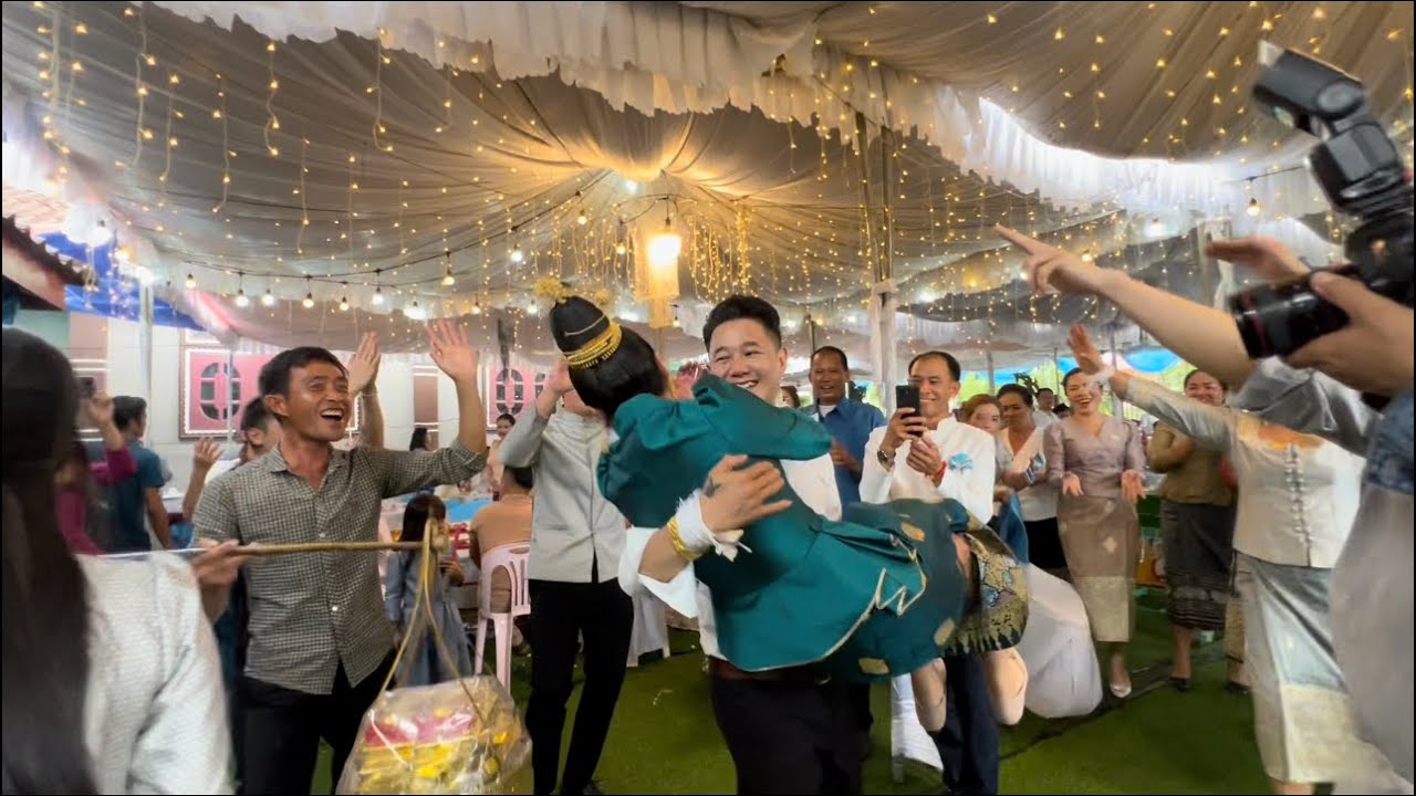 🇱🇦งานแต่งที่ลาว สาวลาวได้ค่าดอง100ล้านกีบ งานนี้ทั้งเมาทั้งม่วน 18/6/2023 #สาวลาว