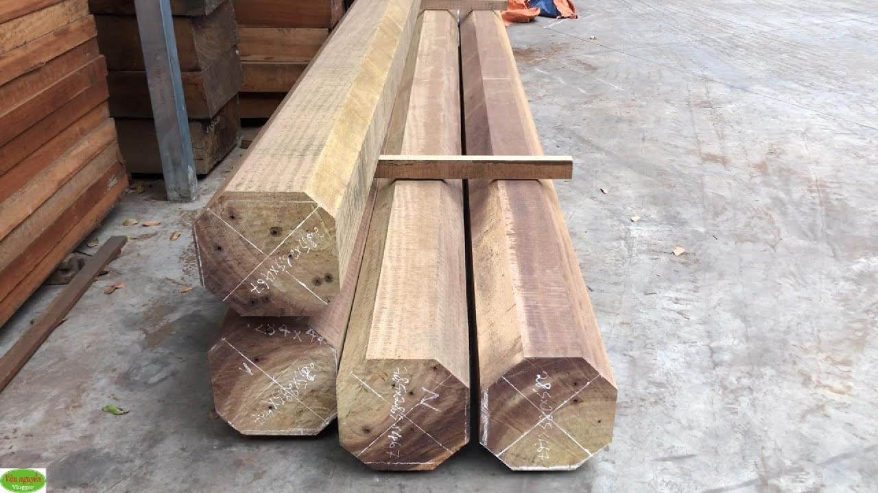 Quy trình chế biến cột gỗ lim tại xưởng
