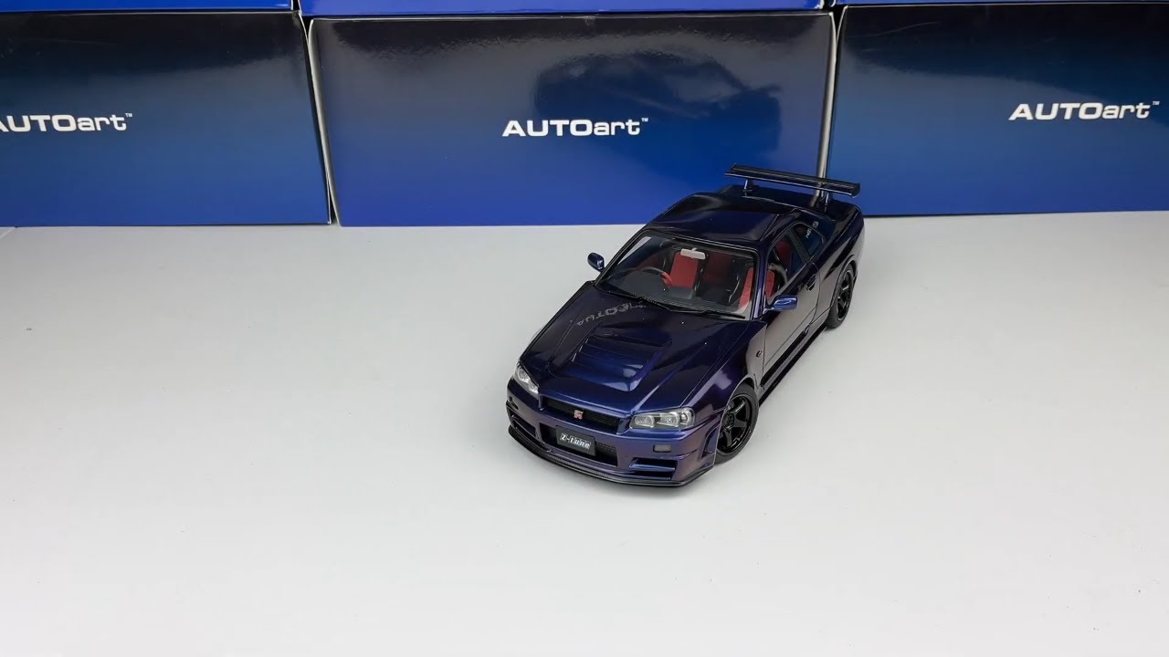 Обзор модели Nissan Skyline GT-R (R34) Nismo Z-tune 1:18 AutoArt 77464 — Midnight Purple Diecast