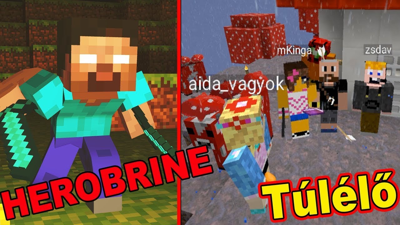 MEGTALÁLTUK HEROBRINE-t a MINECRAFTban - TÉNYLEG ! | A LEGDURVÁBB TÚLÉLŐ VALAHA - BARÁTNŐINKKEL