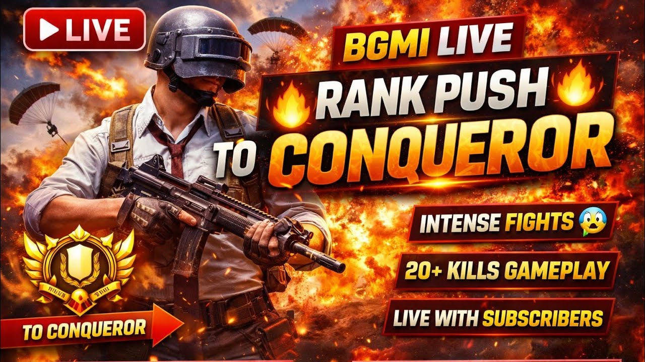 🔥 BGMI Live Rank Push | Conqueror Grind With Subscribers 🎮 | Intense Matches!