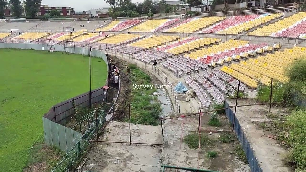 Tu cricket maidan मा कुर्ची भरी भराउ हेर्नु भोत #cricket #tucricket #construction #cricketvenue 