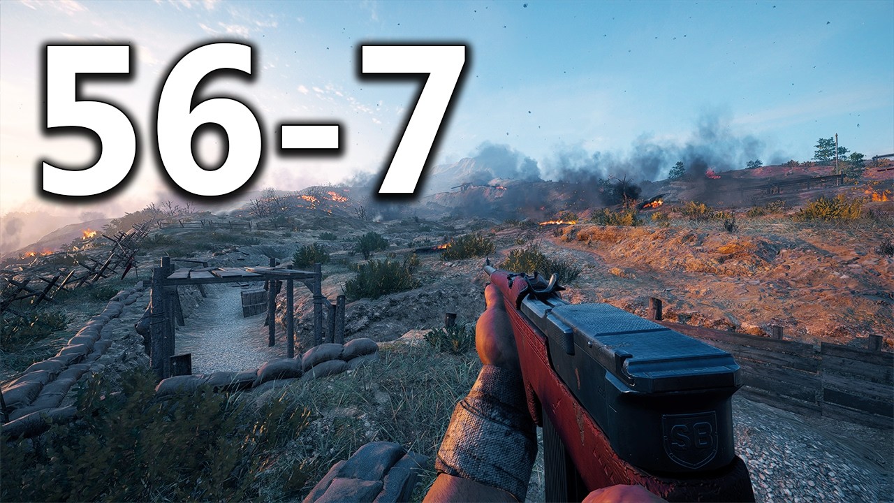 Геймплей Battlefield 1: 56-7 | 3,71 убийства в минуту | Самозарядный M1916