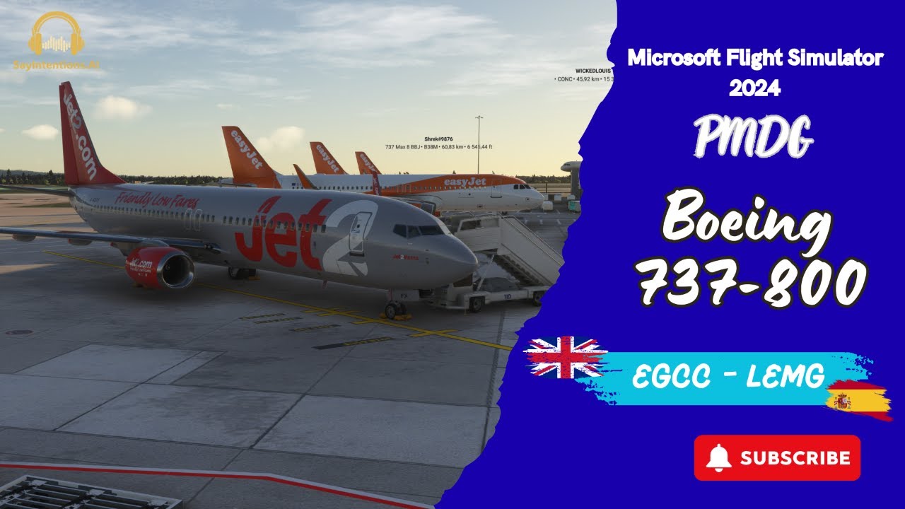 MSFS 2024 & SayIntentions.AI - Boeing 737-800 od PMDG | Manchester - Malaga