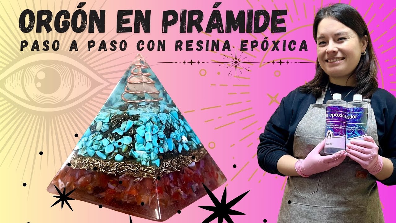 🔮 Tutorial Orgón en pirámide con resina epóxica, piedras naturales y cobre, Paso a Paso ⚡