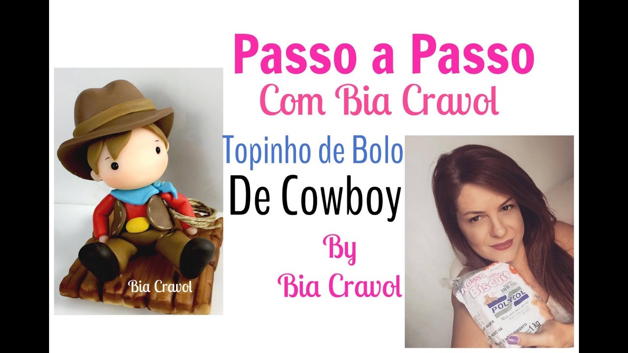 Topinho de Bolo - Cowboy - Passo a Passo - Tema Fazendinha -Bia Cravol - DIY
