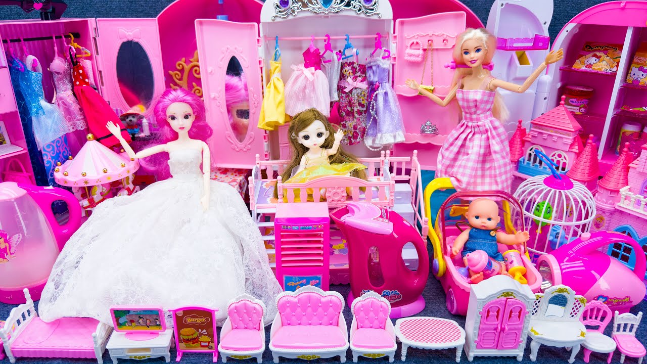 19 Minutes Satisfying With Unboxing Barbie Princess Wedding Dress Up Playset ASMR｜Review Toys