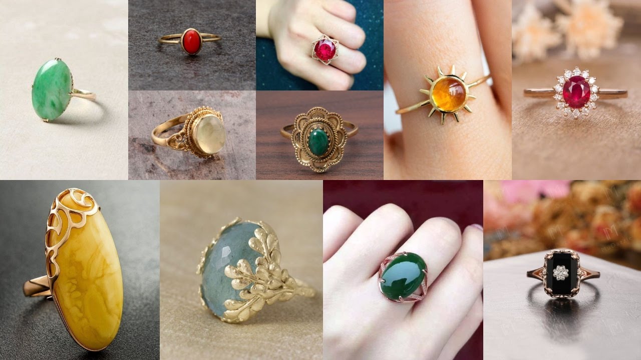 дизайн кольца из золота с камнем для женщин💍👌🏽❤💕