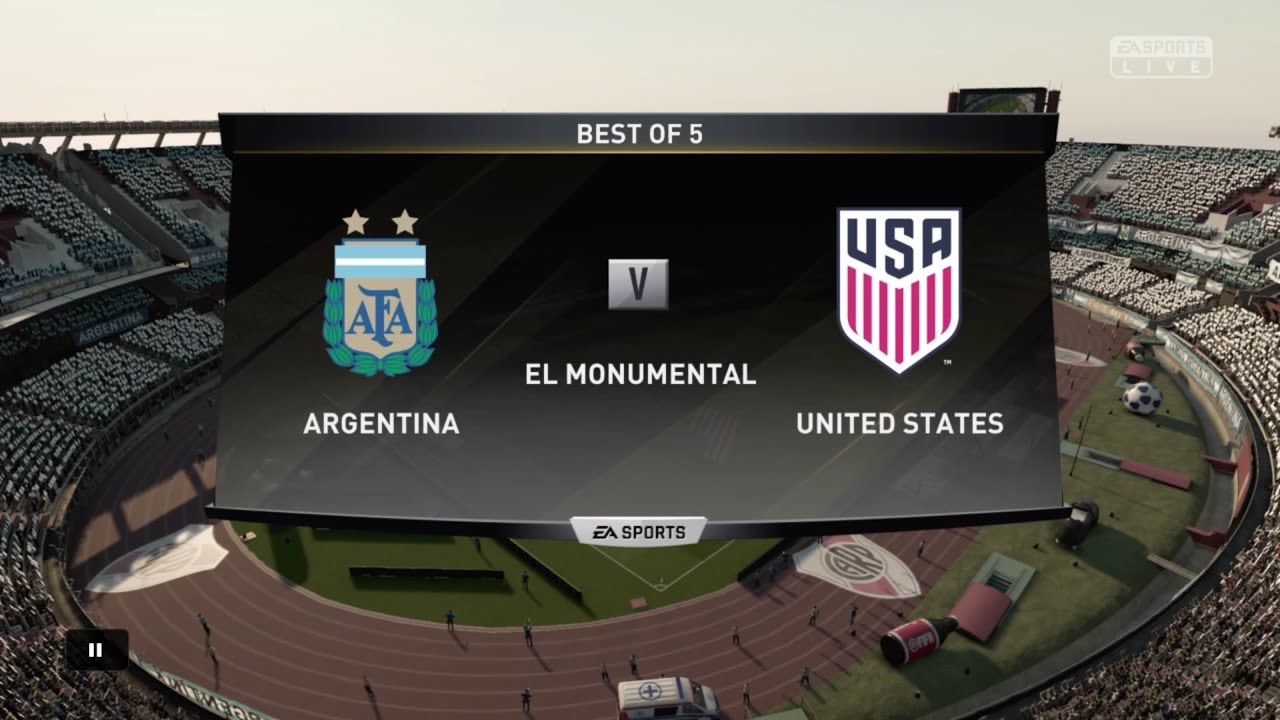 FIFA 19 ARGENTINA VS UNITED STATES GAMEPLAY WALKTHROUGH BEST OF 5 MATCH 1080/60HZ PS4