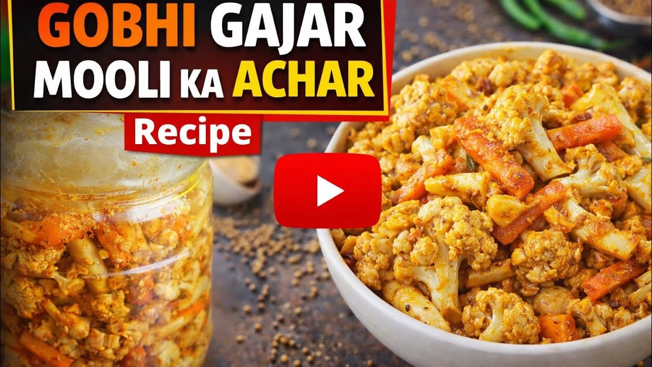 सर्दियों का स्पेशल गोभी गाजर मूली का अचार | Gobhi Gajar Mooli Ka Achar Recipe | Mix Veg Pickle