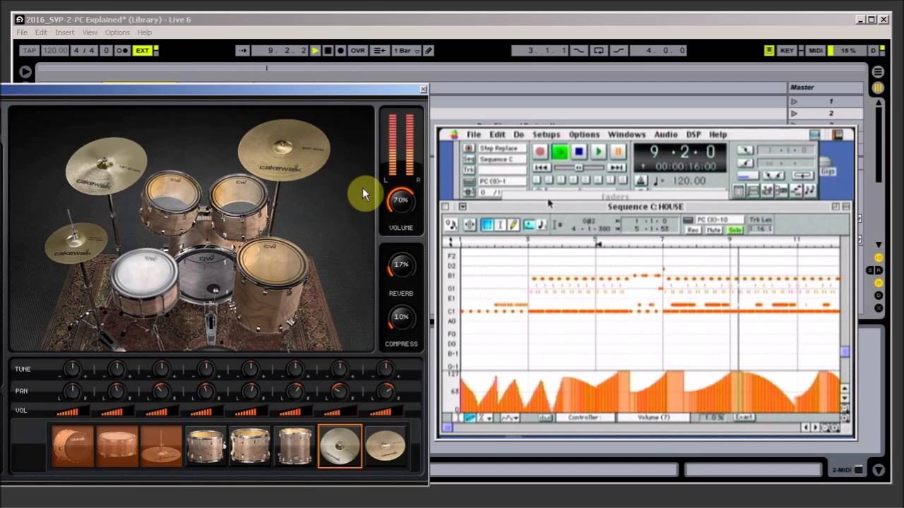 Opcode Studio Vision Pro MIDI Control of Windows PC DAW Example 4: Volume Control.