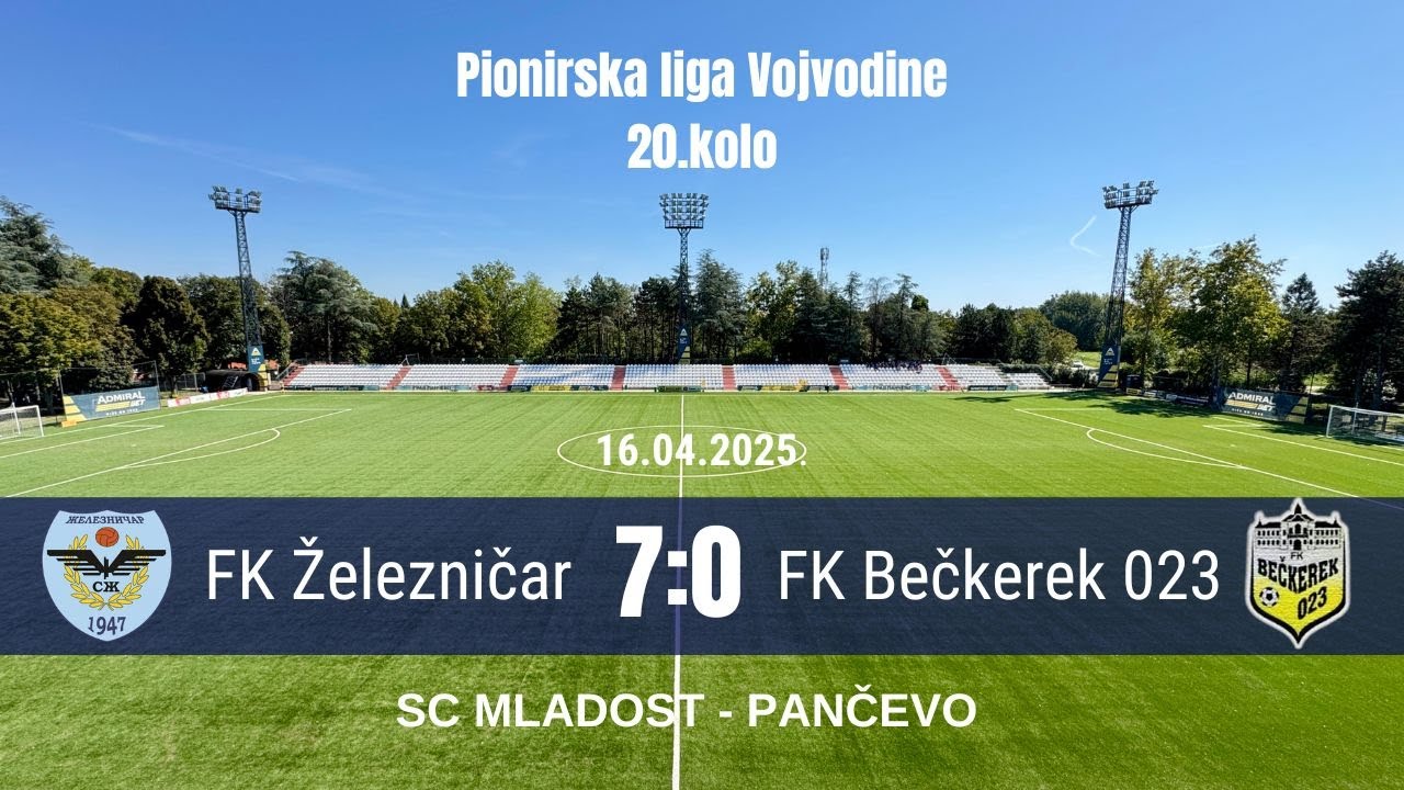 PIONIRI:  Železničar - Bečkerek 023 (Zrenjanin) 7:0