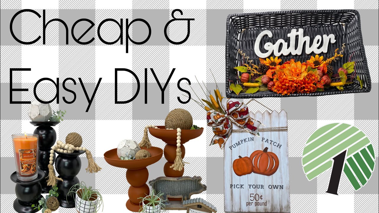 Modern Farmhouse Dollar Tree DIY Tutorial Candle Holder Terra Cotta Plant Stand Pumpkin Wall Sign