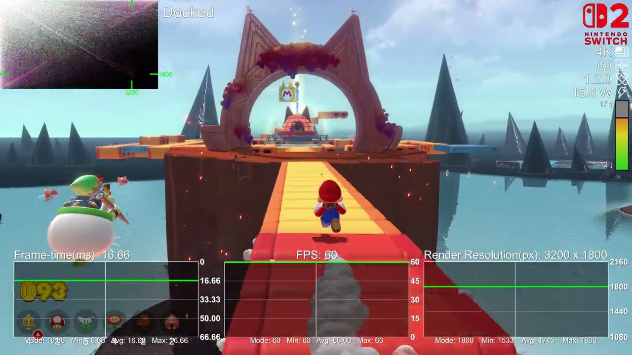 Super Mario 3D World and Bowser’s Fury - Nintendo Switch 1 and Nintendo Switch 2 - FPS x Resolution