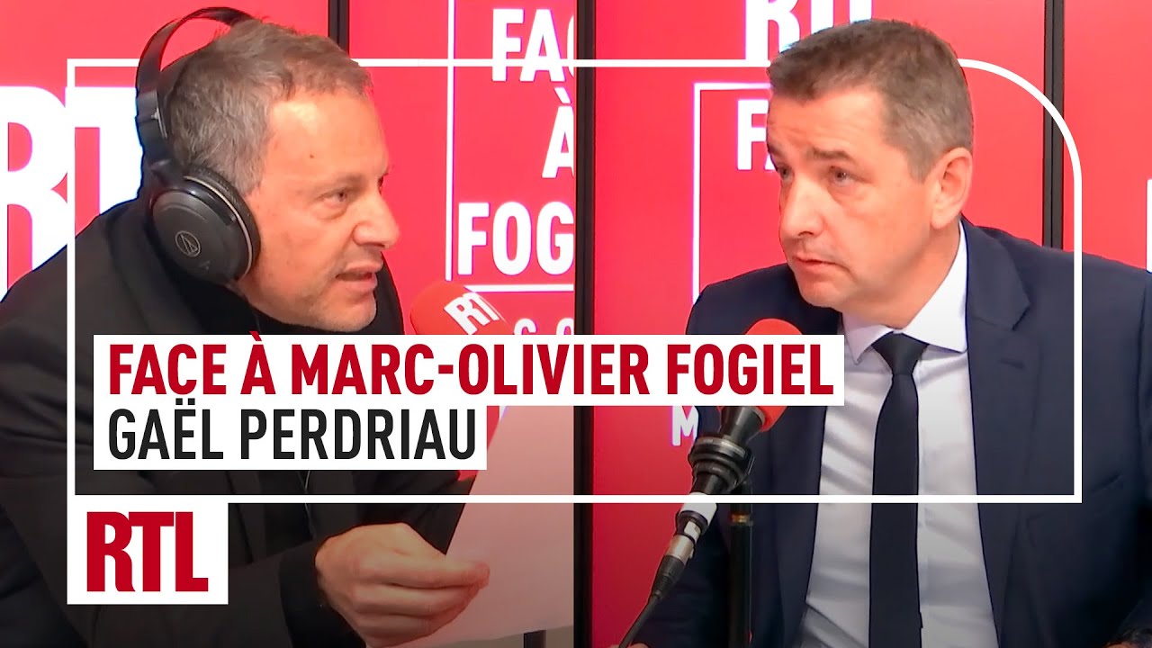 Ga&euml;l Perdriau face &agrave; Marc-Olivier Fogiel dans RTL Matin