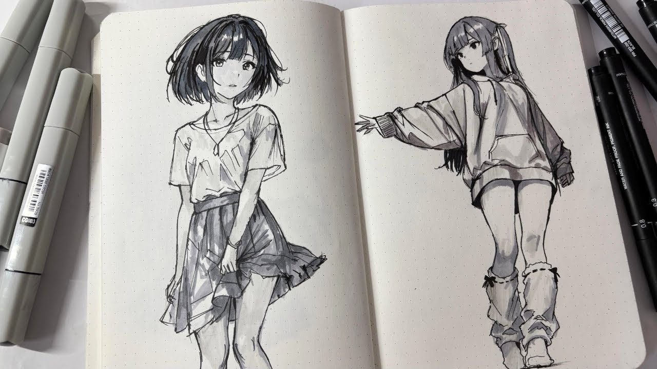 Sketchbook drawing - Body anatomy practice