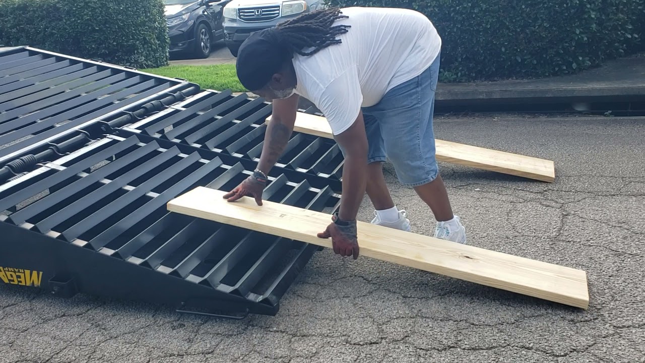 How to load a car with mega ramps.